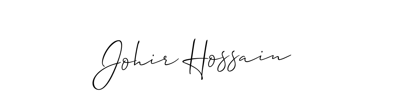 How to Draw Johir Hossain signature style? Allison_Script is a latest design signature styles for name Johir Hossain. Johir Hossain signature style 2 images and pictures png