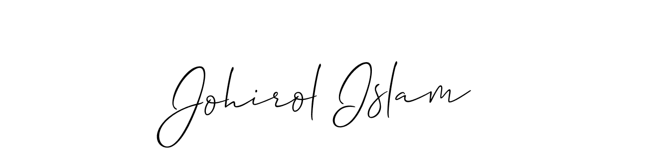 You should practise on your own different ways (Allison_Script) to write your name (Johirol Islam) in signature. don't let someone else do it for you. Johirol Islam signature style 2 images and pictures png
