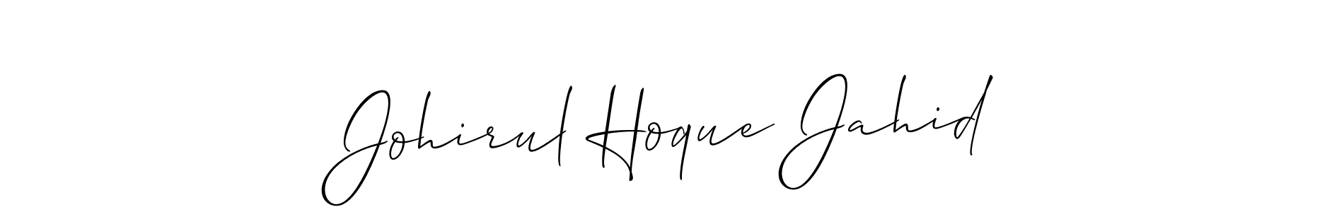 Make a short Johirul Hoque Jahid signature style. Manage your documents anywhere anytime using Allison_Script. Create and add eSignatures, submit forms, share and send files easily. Johirul Hoque Jahid signature style 2 images and pictures png