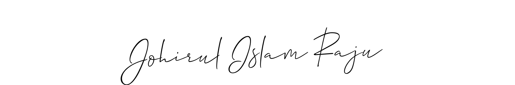 Make a beautiful signature design for name Johirul Islam Raju. With this signature (Allison_Script) style, you can create a handwritten signature for free. Johirul Islam Raju signature style 2 images and pictures png