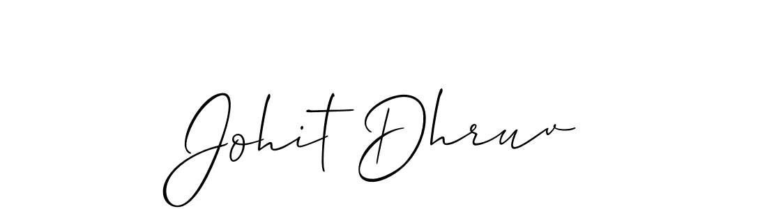 Make a beautiful signature design for name Johit Dhruv. With this signature (Allison_Script) style, you can create a handwritten signature for free. Johit Dhruv signature style 2 images and pictures png