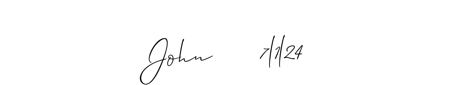 Design your own signature with our free online signature maker. With this signature software, you can create a handwritten (Allison_Script) signature for name John      7l1l24. John      7l1l24 signature style 2 images and pictures png
