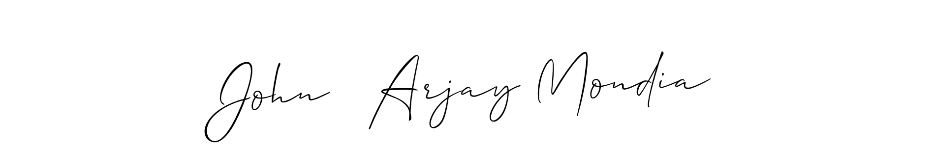 How to Draw John   Arjay Mondia signature style? Allison_Script is a latest design signature styles for name John   Arjay Mondia. John   Arjay Mondia signature style 2 images and pictures png