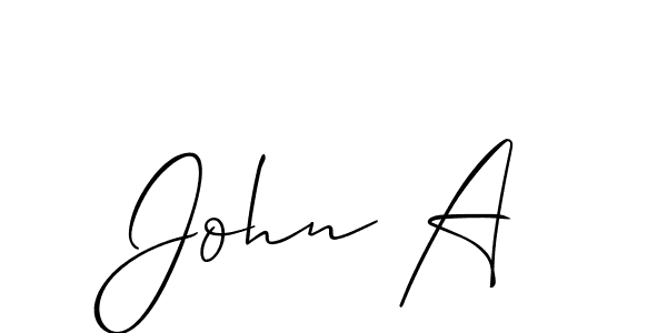 Also You can easily find your signature by using the search form. We will create John A name handwritten signature images for you free of cost using Allison_Script sign style. John A signature style 2 images and pictures png