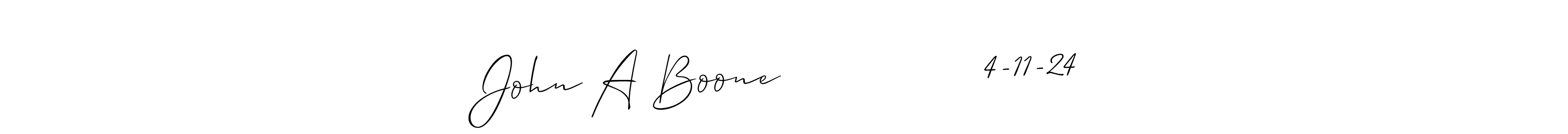 It looks lik you need a new signature style for name John A Boone                4-11-24. Design unique handwritten (Allison_Script) signature with our free signature maker in just a few clicks. John A Boone                4-11-24 signature style 2 images and pictures png