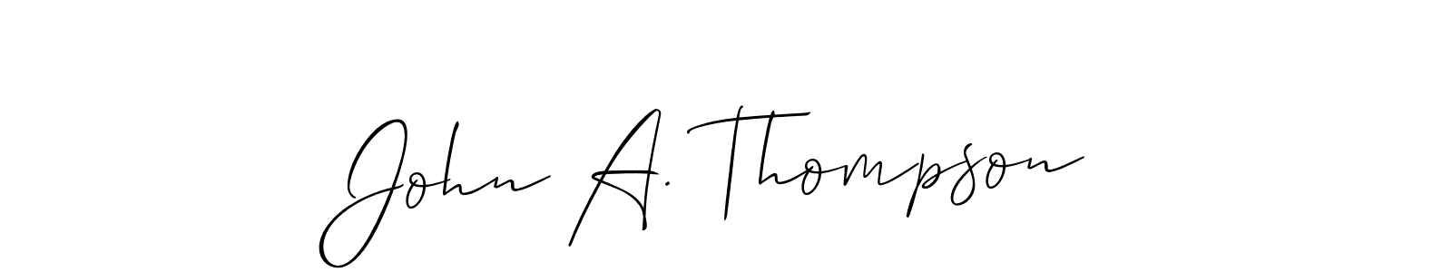 Make a short John A. Thompson signature style. Manage your documents anywhere anytime using Allison_Script. Create and add eSignatures, submit forms, share and send files easily. John A. Thompson signature style 2 images and pictures png