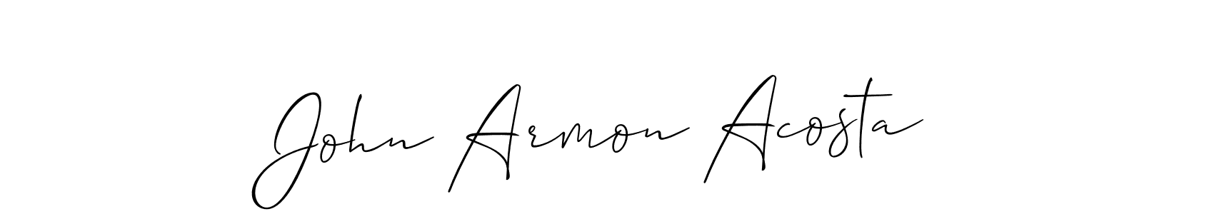The best way (Allison_Script) to make a short signature is to pick only two or three words in your name. The name John Armon Acosta include a total of six letters. For converting this name. John Armon Acosta signature style 2 images and pictures png