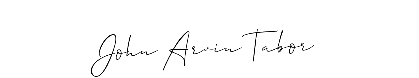 Make a short John Arvin Tabor signature style. Manage your documents anywhere anytime using Allison_Script. Create and add eSignatures, submit forms, share and send files easily. John Arvin Tabor signature style 2 images and pictures png