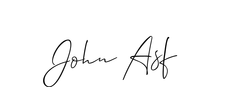 How to make John Asf name signature. Use Allison_Script style for creating short signs online. This is the latest handwritten sign. John Asf signature style 2 images and pictures png