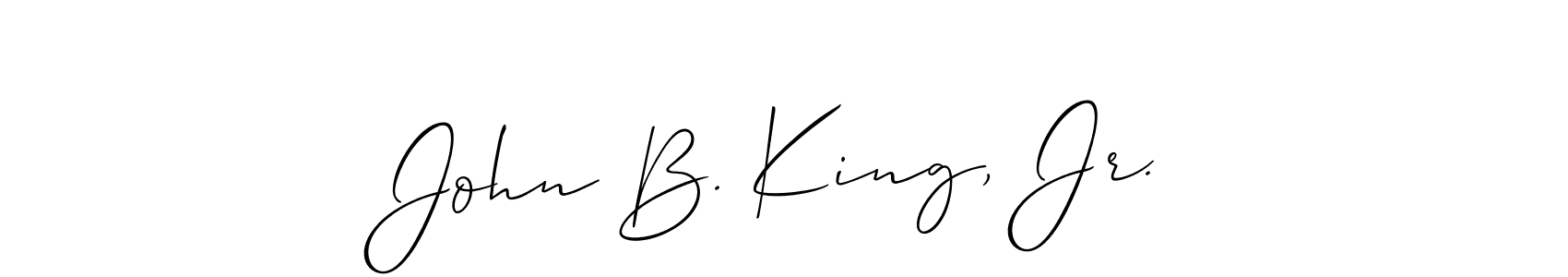 This is the best signature style for the John B. King, Jr. name. Also you like these signature font (Allison_Script). Mix name signature. John B. King, Jr. signature style 2 images and pictures png
