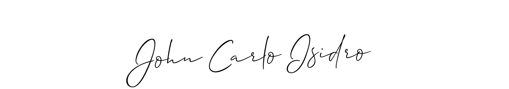 Make a beautiful signature design for name John Carlo Isidro. With this signature (Allison_Script) style, you can create a handwritten signature for free. John Carlo Isidro signature style 2 images and pictures png