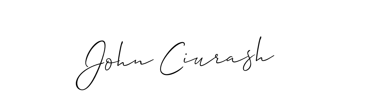 Also we have John Ciurash name is the best signature style. Create professional handwritten signature collection using Allison_Script autograph style. John Ciurash signature style 2 images and pictures png