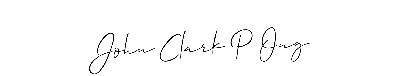 Also we have John Clark P Ong name is the best signature style. Create professional handwritten signature collection using Allison_Script autograph style. John Clark P Ong signature style 2 images and pictures png