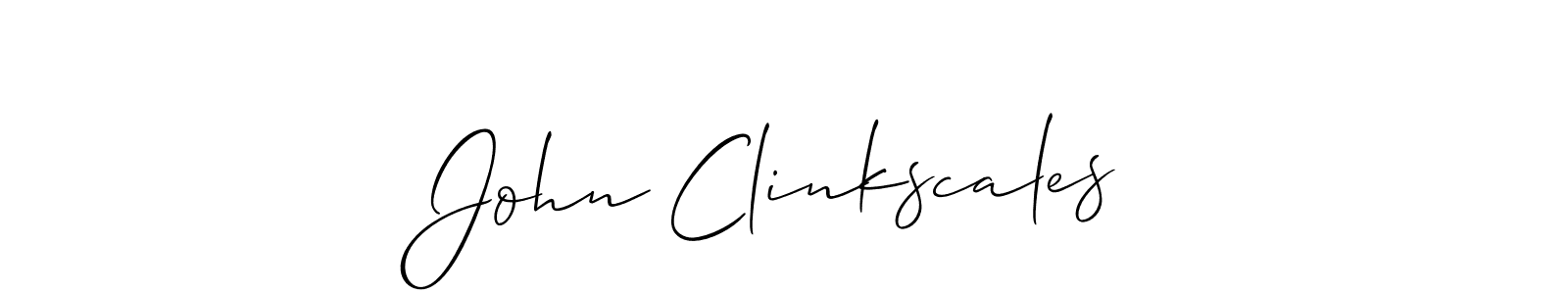 Make a beautiful signature design for name John Clinkscales. With this signature (Allison_Script) style, you can create a handwritten signature for free. John Clinkscales signature style 2 images and pictures png