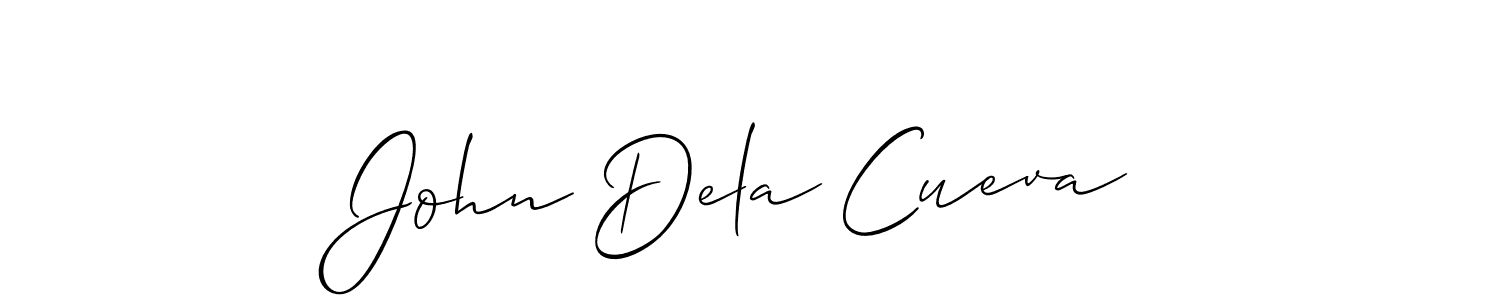 How to make John Dela Cueva name signature. Use Allison_Script style for creating short signs online. This is the latest handwritten sign. John Dela Cueva signature style 2 images and pictures png