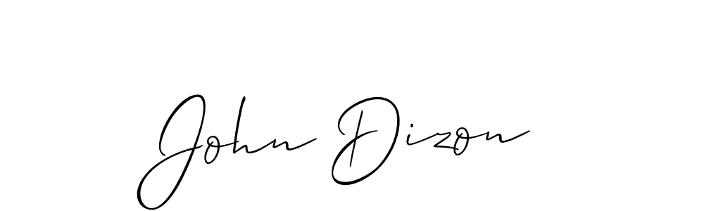 Make a beautiful signature design for name John Dizon. With this signature (Allison_Script) style, you can create a handwritten signature for free. John Dizon signature style 2 images and pictures png