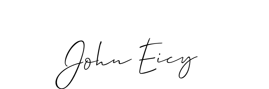 You should practise on your own different ways (Allison_Script) to write your name (John Eicy) in signature. don't let someone else do it for you. John Eicy signature style 2 images and pictures png