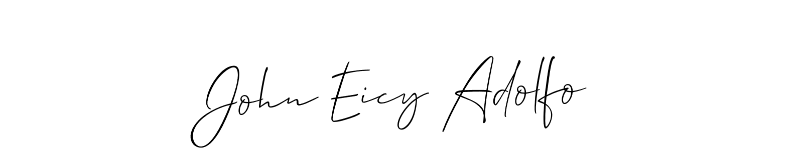How to make John Eicy Adolfo name signature. Use Allison_Script style for creating short signs online. This is the latest handwritten sign. John Eicy Adolfo signature style 2 images and pictures png