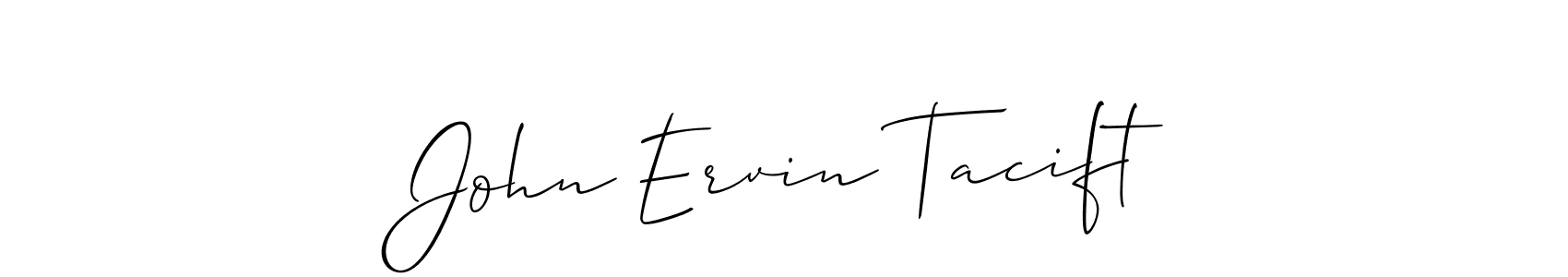 Make a short John Ervin Tacift signature style. Manage your documents anywhere anytime using Allison_Script. Create and add eSignatures, submit forms, share and send files easily. John Ervin Tacift signature style 2 images and pictures png