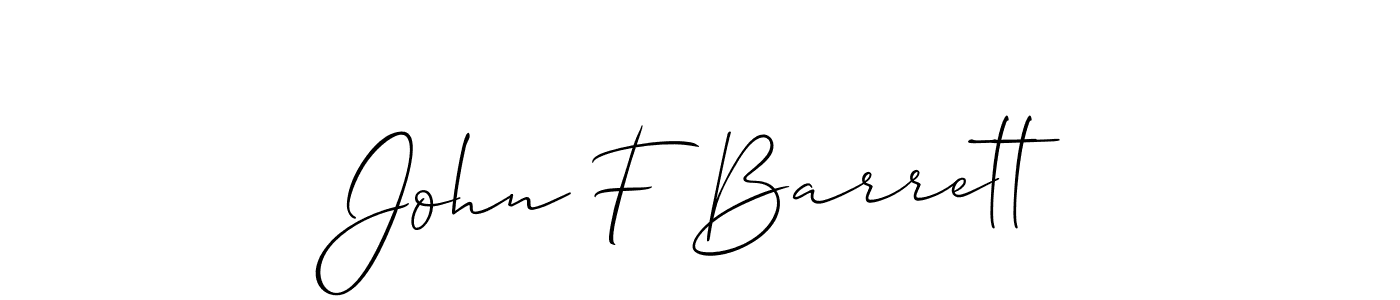 How to make John F Barrett name signature. Use Allison_Script style for creating short signs online. This is the latest handwritten sign. John F Barrett signature style 2 images and pictures png