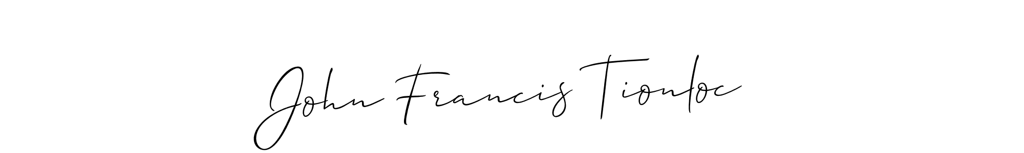 John Francis Tionloc stylish signature style. Best Handwritten Sign (Allison_Script) for my name. Handwritten Signature Collection Ideas for my name John Francis Tionloc. John Francis Tionloc signature style 2 images and pictures png