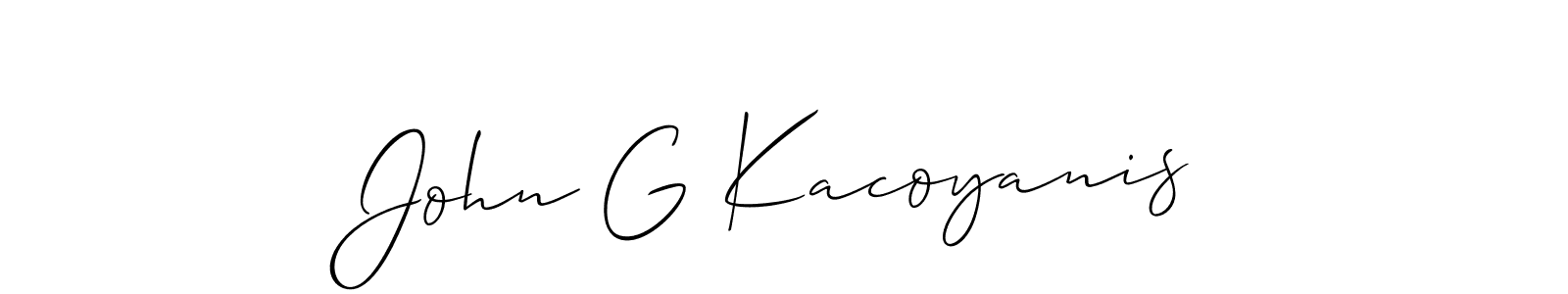 Also You can easily find your signature by using the search form. We will create John G Kacoyanis name handwritten signature images for you free of cost using Allison_Script sign style. John G Kacoyanis signature style 2 images and pictures png