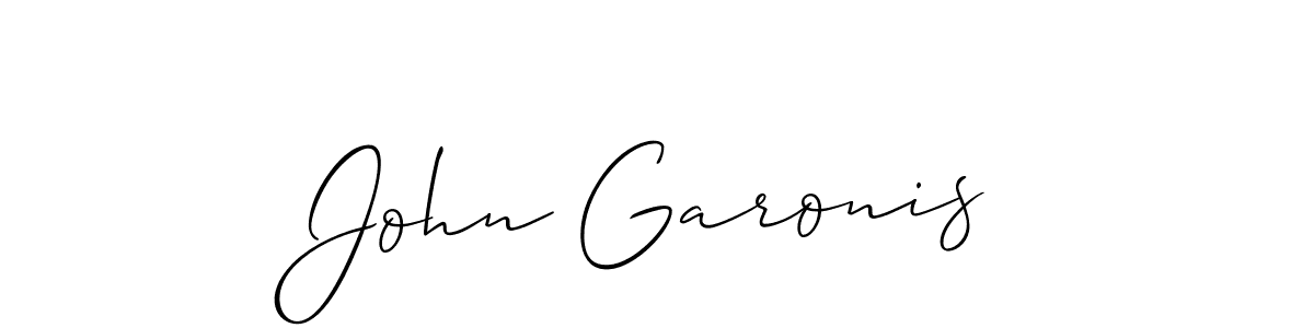 The best way (Allison_Script) to make a short signature is to pick only two or three words in your name. The name John Garonis include a total of six letters. For converting this name. John Garonis signature style 2 images and pictures png