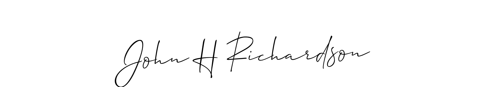 How to make John H Richardson signature? Allison_Script is a professional autograph style. Create handwritten signature for John H Richardson name. John H Richardson signature style 2 images and pictures png