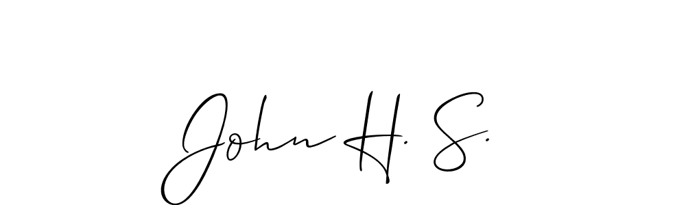 How to make John H. S. name signature. Use Allison_Script style for creating short signs online. This is the latest handwritten sign. John H. S. signature style 2 images and pictures png