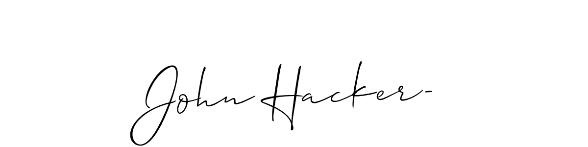 How to make John Hacker- name signature. Use Allison_Script style for creating short signs online. This is the latest handwritten sign. John Hacker- signature style 2 images and pictures png