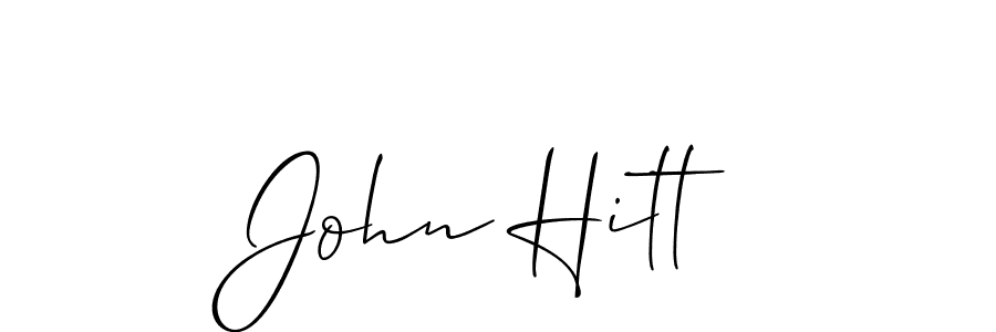 Make a beautiful signature design for name John Hitt. With this signature (Allison_Script) style, you can create a handwritten signature for free. John Hitt signature style 2 images and pictures png