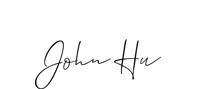 Create a beautiful signature design for name John Hu. With this signature (Allison_Script) fonts, you can make a handwritten signature for free. John Hu signature style 2 images and pictures png