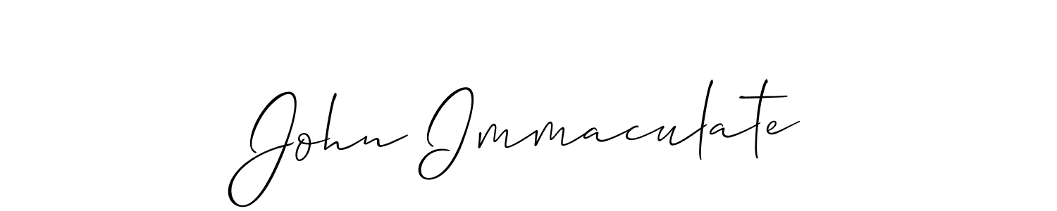 You should practise on your own different ways (Allison_Script) to write your name (John Immaculate) in signature. don't let someone else do it for you. John Immaculate signature style 2 images and pictures png