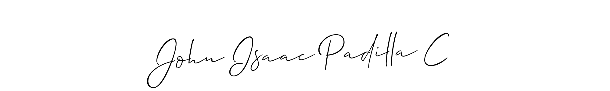 Make a short John Isaac Padilla C signature style. Manage your documents anywhere anytime using Allison_Script. Create and add eSignatures, submit forms, share and send files easily. John Isaac Padilla C signature style 2 images and pictures png