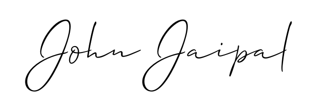 A sleek calligraphic signature for name John Jaipal utilizing Allison_Script styling. Great for adding personal signatures to photos and art. John Jaipal signature style 2 images and pictures png