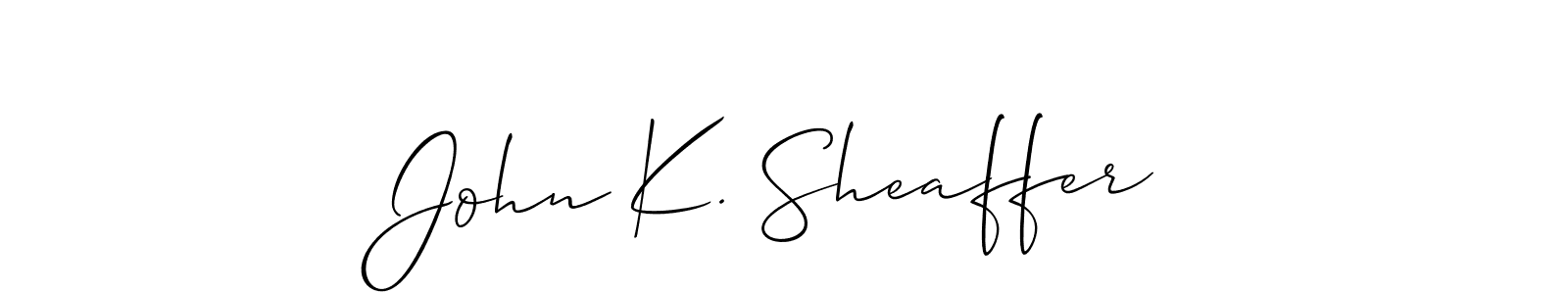 You should practise on your own different ways (Allison_Script) to write your name (John K. Sheaffer) in signature. don't let someone else do it for you. John K. Sheaffer signature style 2 images and pictures png