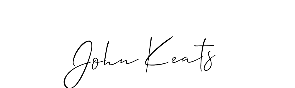 Allison_Script is a professional signature style that is perfect for those who want to add a touch of class to their signature. It is also a great choice for those who want to make their signature more unique. Get John Keats name to fancy signature for free. John Keats signature style 2 images and pictures png