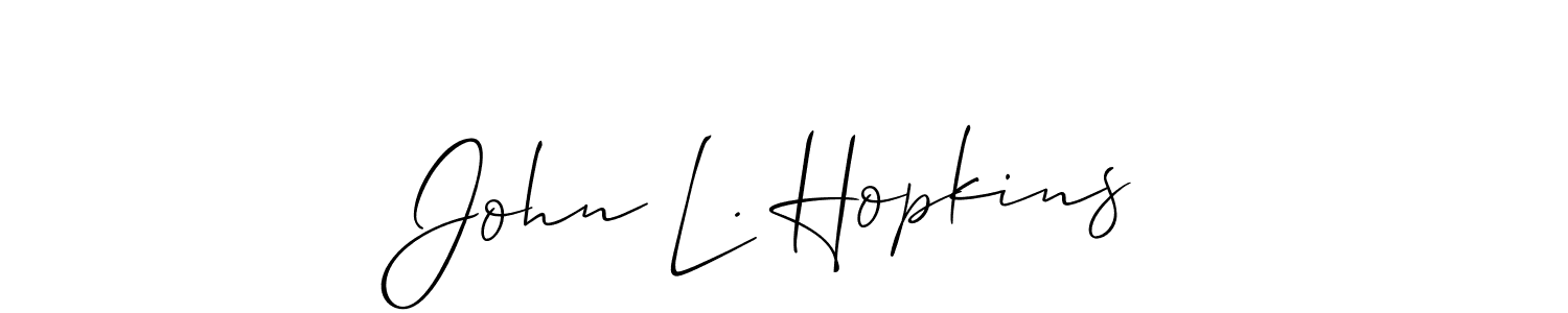 How to Draw John L. Hopkins signature style? Allison_Script is a latest design signature styles for name John L. Hopkins. John L. Hopkins signature style 2 images and pictures png