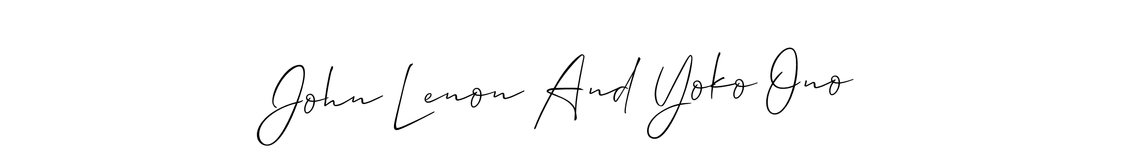 Make a short John Lenon And Yoko Ono signature style. Manage your documents anywhere anytime using Allison_Script. Create and add eSignatures, submit forms, share and send files easily. John Lenon And Yoko Ono signature style 2 images and pictures png