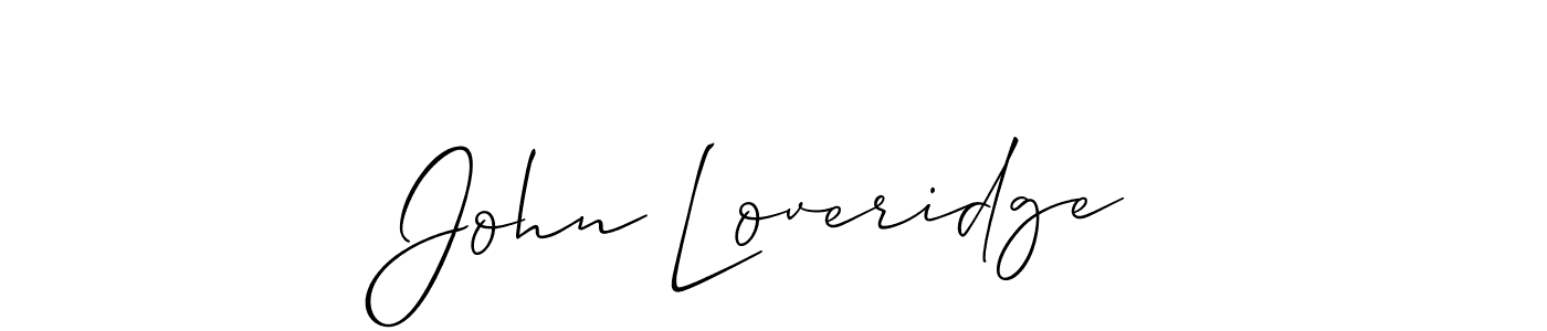 Make a beautiful signature design for name John Loveridge. With this signature (Allison_Script) style, you can create a handwritten signature for free. John Loveridge signature style 2 images and pictures png