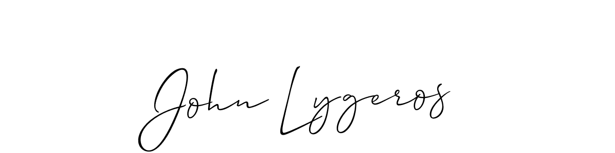 Also we have John Lygeros name is the best signature style. Create professional handwritten signature collection using Allison_Script autograph style. John Lygeros signature style 2 images and pictures png
