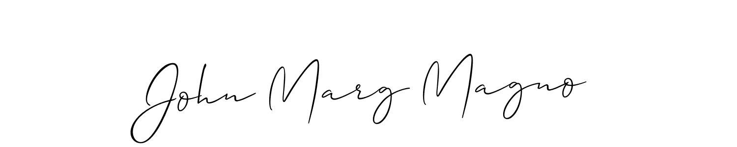 How to make John Marg Magno signature? Allison_Script is a professional autograph style. Create handwritten signature for John Marg Magno name. John Marg Magno signature style 2 images and pictures png