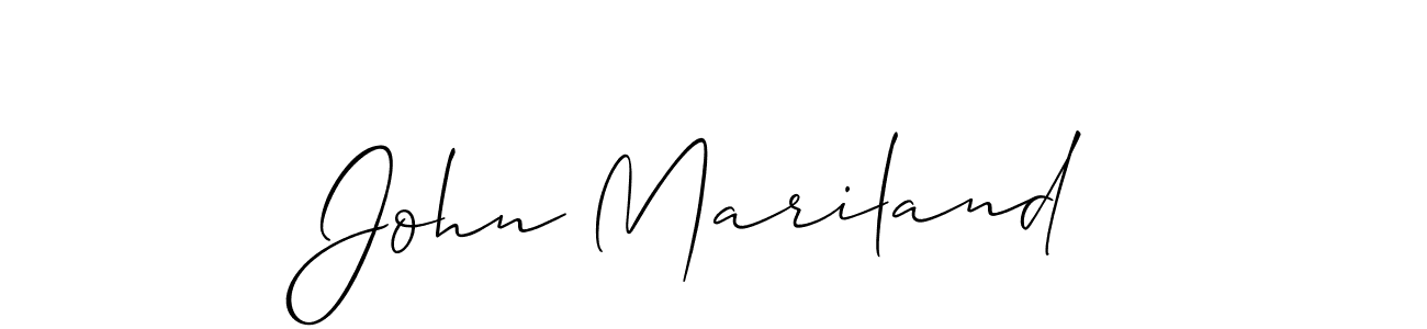 Also we have John Mariland name is the best signature style. Create professional handwritten signature collection using Allison_Script autograph style. John Mariland signature style 2 images and pictures png