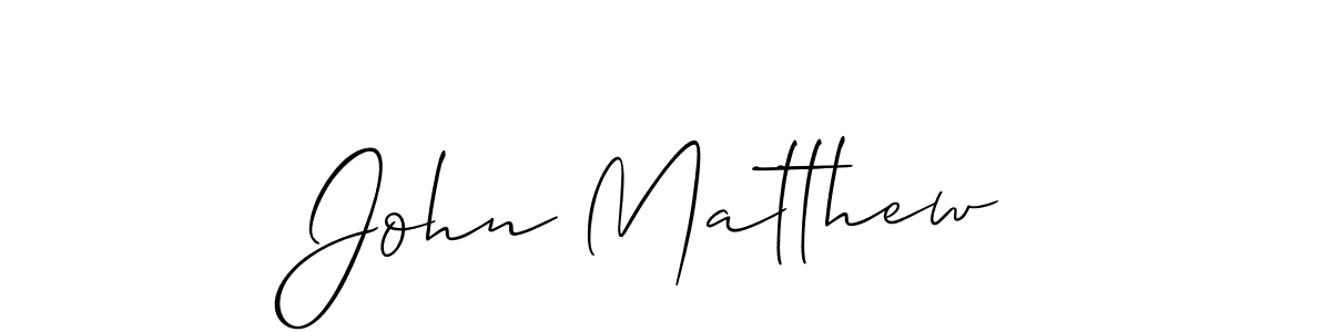 How to make John Matthew name signature. Use Allison_Script style for creating short signs online. This is the latest handwritten sign. John Matthew signature style 2 images and pictures png