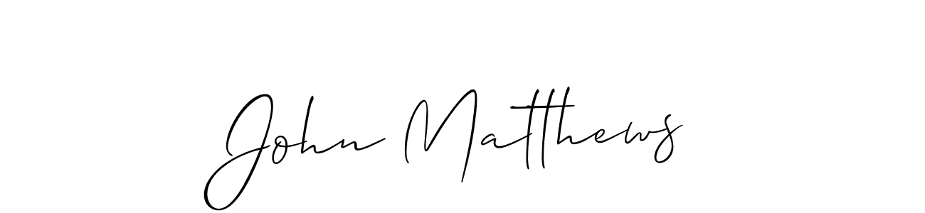 Make a beautiful signature design for name John Matthews. With this signature (Allison_Script) style, you can create a handwritten signature for free. John Matthews signature style 2 images and pictures png
