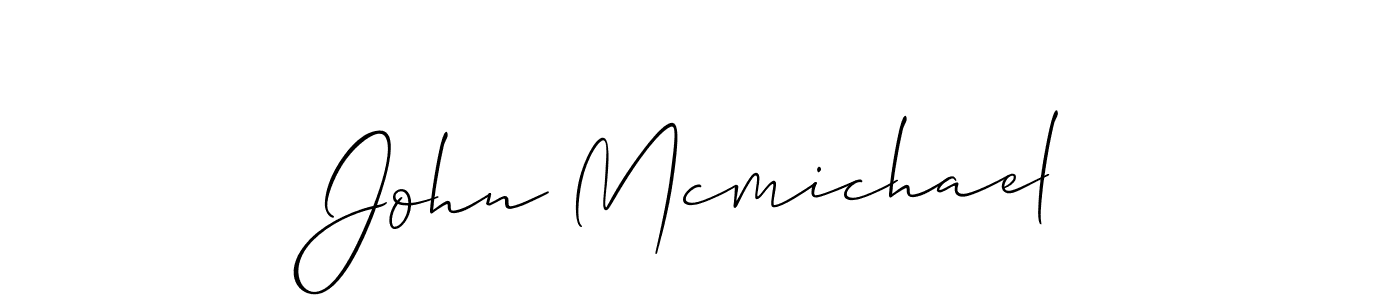 Make a beautiful signature design for name John Mcmichael. With this signature (Allison_Script) style, you can create a handwritten signature for free. John Mcmichael signature style 2 images and pictures png