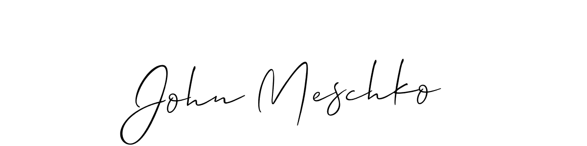 Create a beautiful signature design for name John Meschko. With this signature (Allison_Script) fonts, you can make a handwritten signature for free. John Meschko signature style 2 images and pictures png