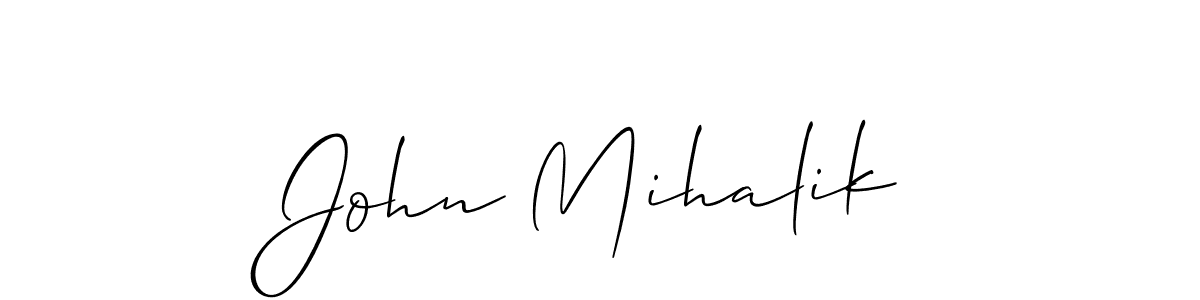 if you are searching for the best signature style for your name John Mihalik. so please give up your signature search. here we have designed multiple signature styles  using Allison_Script. John Mihalik signature style 2 images and pictures png