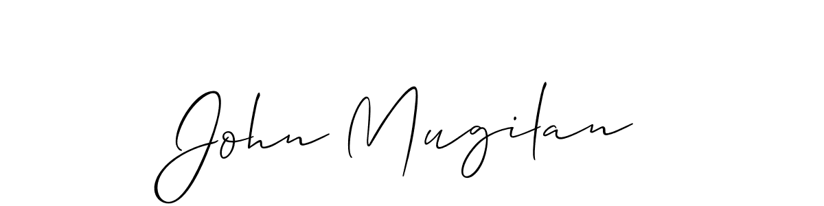 Make a beautiful signature design for name John Mugilan. With this signature (Allison_Script) style, you can create a handwritten signature for free. John Mugilan signature style 2 images and pictures png