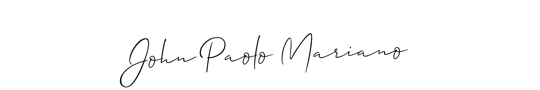 Also You can easily find your signature by using the search form. We will create John Paolo Mariano name handwritten signature images for you free of cost using Allison_Script sign style. John Paolo Mariano signature style 2 images and pictures png